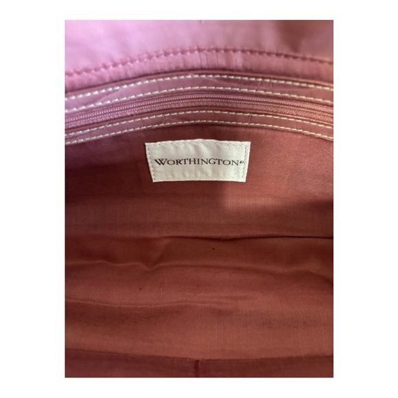 Worthington Pink Croc/Alligator Pattern Shoulder Bag with Double Top Handle - Picture 7 of 14